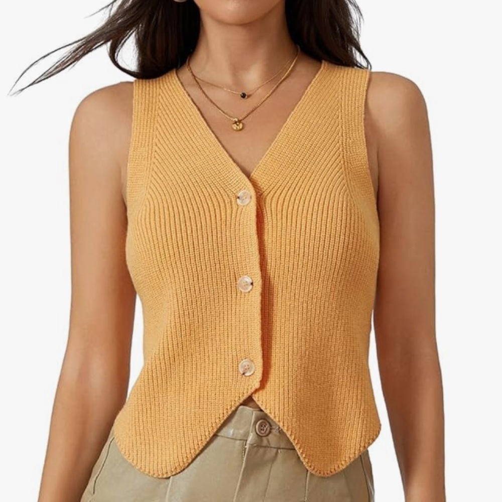 NWOT Orange sweater vest tank top